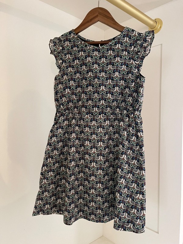 10y old Bonpoint Dress incredible Bird Liberty Fabric Excellent condition