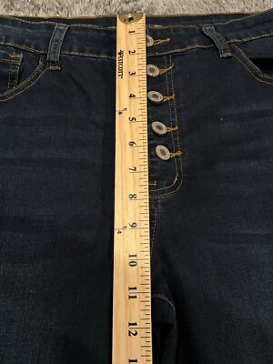 KanCan Jeans Womens 13/30 Logo Button Fly Stretch Fringe