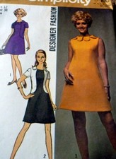 LOVELY VTG 1960s DRESS DESIGNER FASHION Sewing Pattern 12/34
