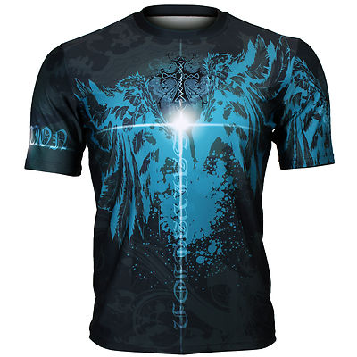 BTOPERFORM [FR-351] Full graphic Crew neck print T-shirt Training Sport Gym MMA