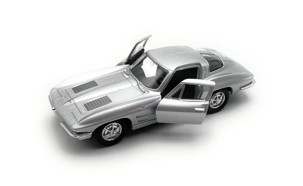 Modellauto Chevrolet Corvette Stingray 1963 1:34-39 Silber Miniatur Fahrzeug-image