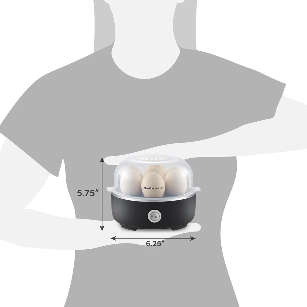 Elite Gourmet EGC115B Easy Egg Cooker Electric 7-Egg Capacity, Soft, Medium, Har Elite Gourmet EGC115B Easy Egg Cooker Electric 7-Egg Capacity, Soft, Medium, Har