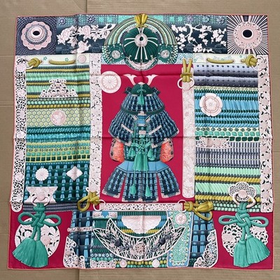 New Hermes 90cm silk scarf Carre Parures de Samourais