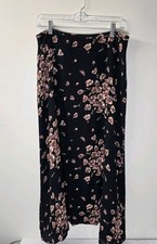 VTG Laura Ashley Navy/ Purple Floral Midi Ski...