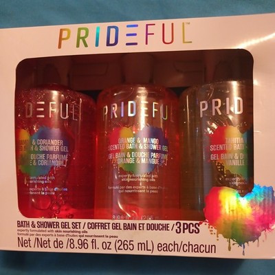NIB Prideful bath & shower set 3 pack 8.96 oz each  Erase Hate Paint Love