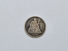 1875 Liberty Seated Silver Dime Very Good 21104