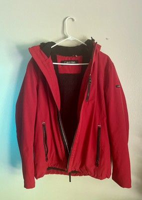 CALVIN KLEIN Infinite Stretch Men s Soft Shell Jacket Coat Red Black Size Medium