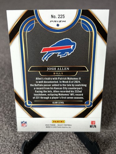 2024 Panini Select - Josh Allen Orange And Black Shock Prizm Club Level - Picture 2 of 2