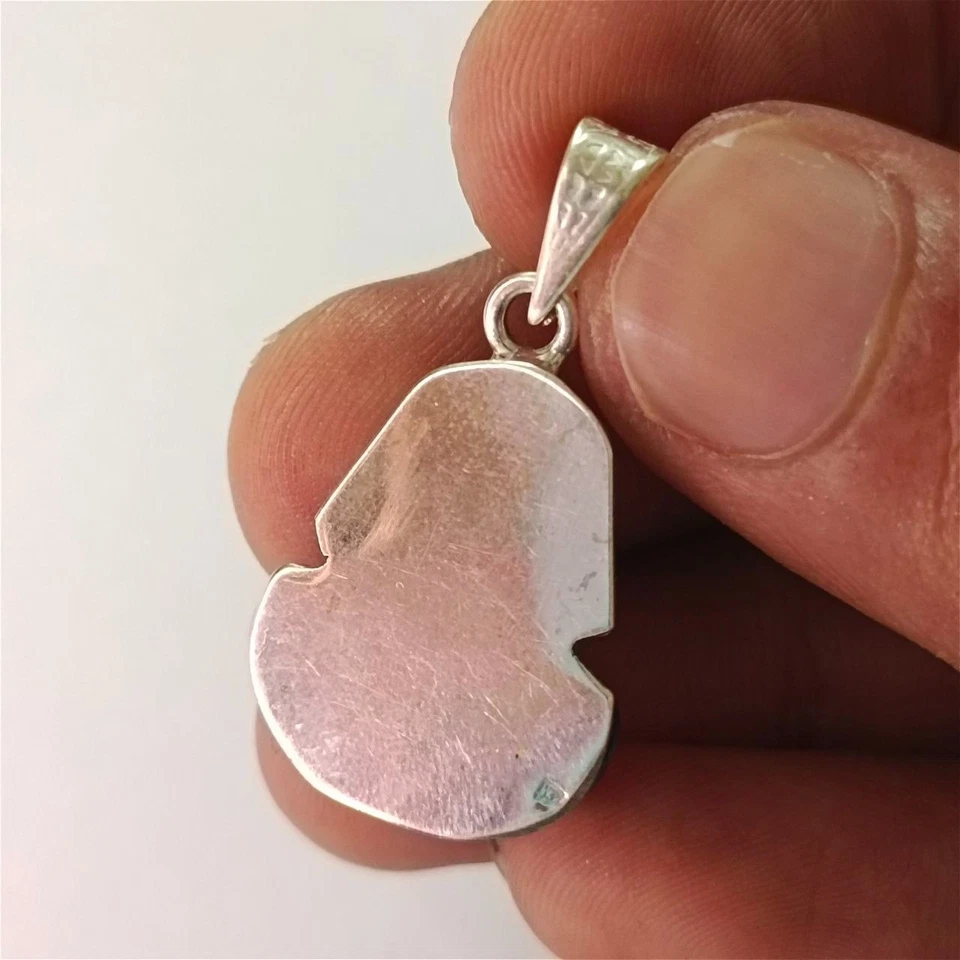 Sterling Silver 925 Pharaoh Pendant – Handmade Egyptian Jewelry with Blue Stone - Image 3 of 4