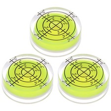 3pcs Round Bubble Level 32x12mm Mini Circular Bullseye Spirit Levels, Lime