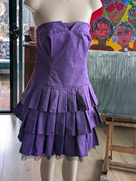 By Wayne Cooper Strapless Sweetheart Layered Ruffle A-Line Mini Dress Size 14