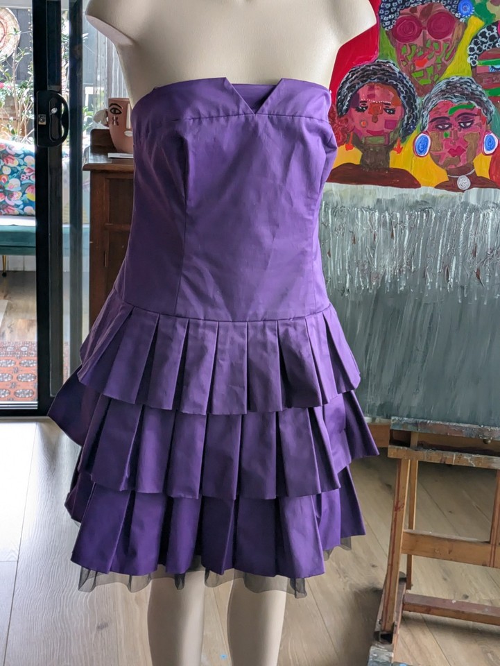 By Wayne Cooper Strapless Sweetheart Layered Ruffle A-Line Mini Dress Size 14