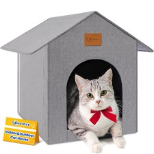 Outdoor Cat House, Outdoor Cat Shelter Feral Cat Outside Waterproof Cat House...