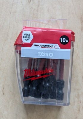 Milwaukee, 10 x screwdriver bit Shockwave TX25, 4932430882, new and original packaging