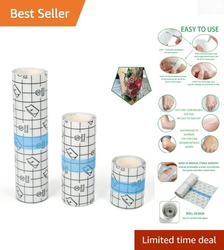 Second Skin Tattoo Cover - Waterproof Bandage for Tattoo & Wound Care, 3 Rolls - product listing photo