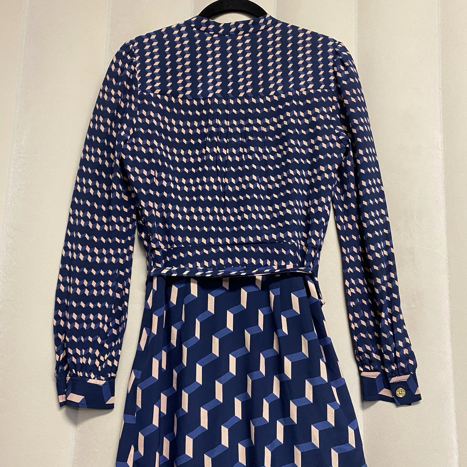 Abito donna Judi Tory Burch taglia 2 100% seta con cintura designer lusso femminile