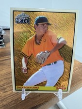 2026 Leaf Metal Baseball Jackson Flora - Top Prospect RC #1/1 Gold Shimmer 1950s