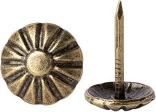 7/16 Inch Antique Brass Upholstery Tacks, 120Pcs Furniture Decorative Heavy Duty