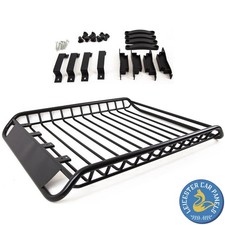 Black Fits Universal Full Basket Roof Rack Cargo Cage Heavy-Duty Steel New