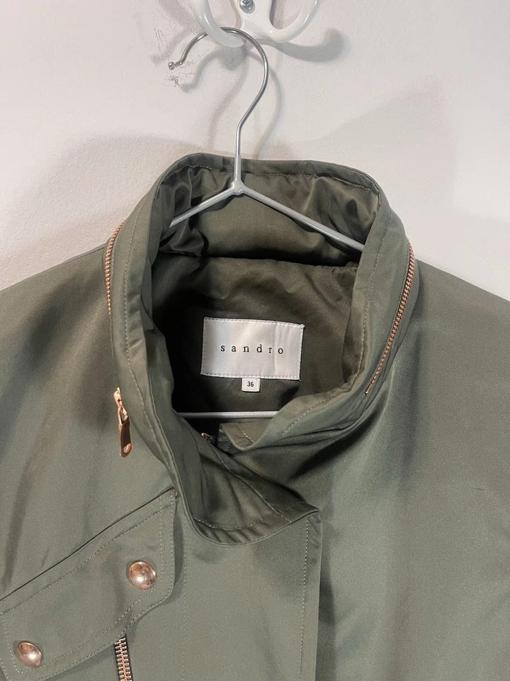 Sandro Paris Womens Fall/Spring Coat Green SZ 36 (S) NWOT - Image 4 of 4