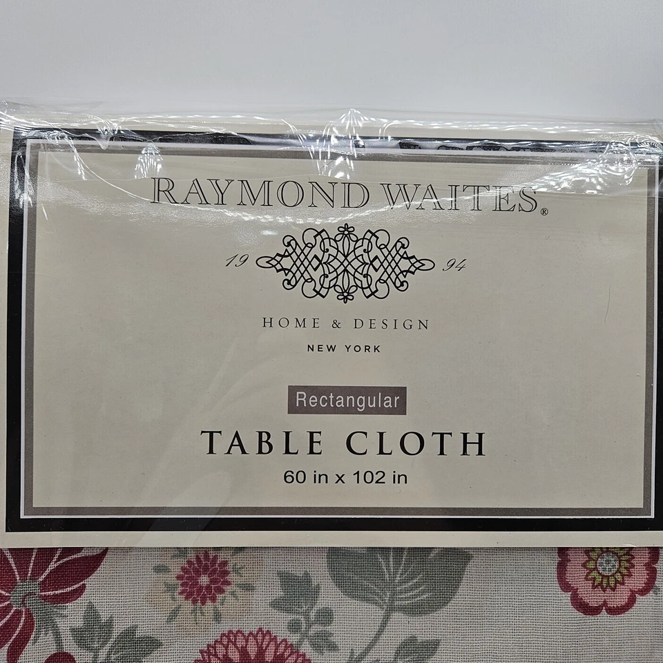 Raymond Waites Floral Tablecloth 60x102 Rectangular 100% Cotton Seats 10-12 New - Image 4 of 4