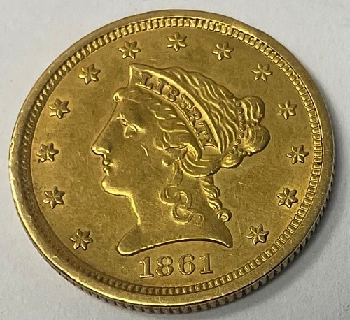 Photo of a 1861-P Liberty Quarter Eagle from an eBay listing that sold on Jul 21, 2026