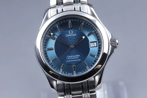 "Mint" OMEGA Seamaster 120m 2501.81 Cal.1120 Blue Date Automatic Men Watch JAPAN