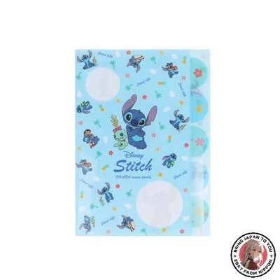 NEW Sun-Star Stationery Disney Clear File 5-Pocket Stitch Lilo & Stitch 2D