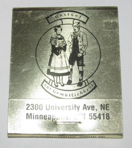 Unstruck Matchbook Oktoberfest in Minneapolis, MN Gasthof zur Gemutlichkeit