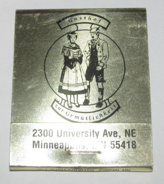 Unstruck Matchbook Oktoberfest in Minneapolis, MN Gasthof zur Gemutlichkeit