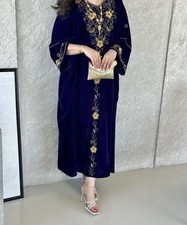 SALE Ramadan Embroidery Kaftan Dress Abaya Women's Dubai Maxi Muslim Long Gown
