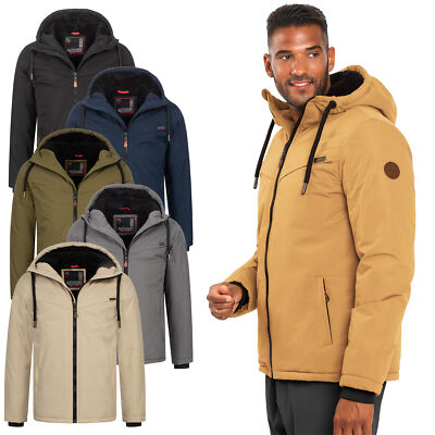 A. Salvarini Herren Winter Jacke Winterjacke warm Kapuze Teddyfell AS331 NEU