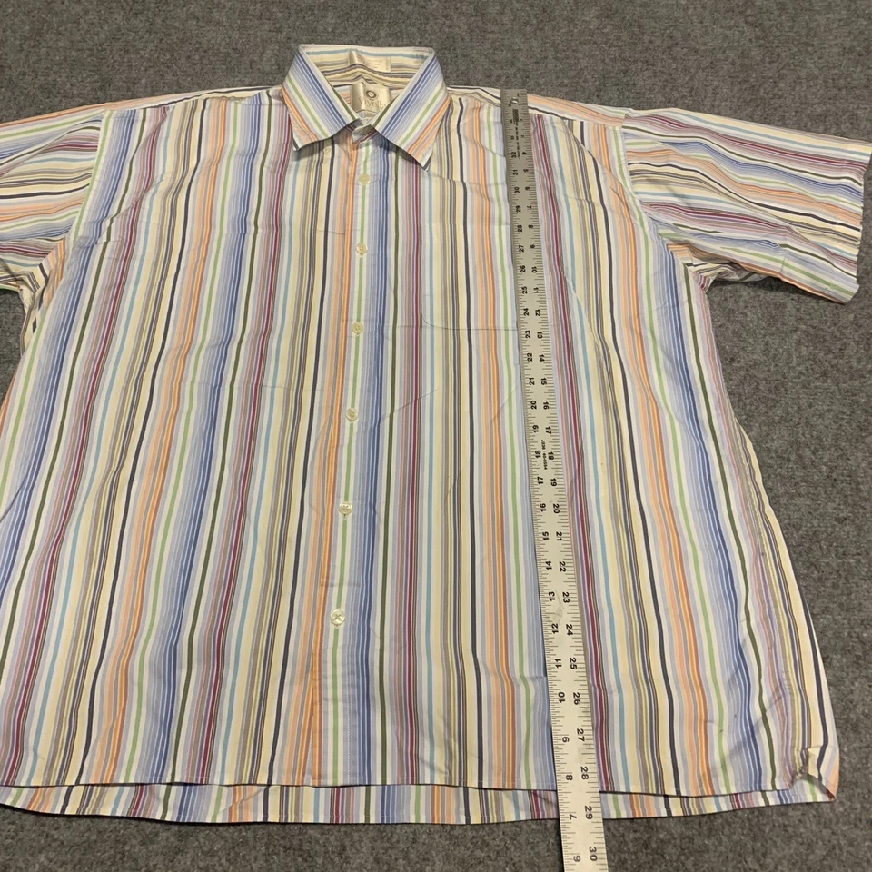 Viyella Striped Button Up Shirt  Mens XL Short Sleeve Multicolor Cotton - Изображение 4 из 4