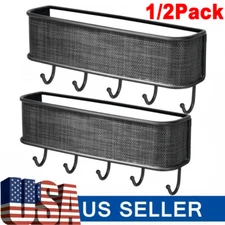 Key Holder Mail Rack Wall Mount Hooks Entryway Mail Organizer Rack Letter Sorter