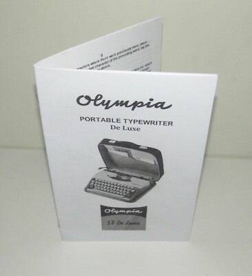 Olympia De Luxe Portable Typewriter Instruction Manual