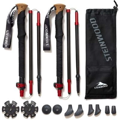 Steinwood Premium Carbon Wanderstöcke - Trekkingstöcke - extra leicht, verste…