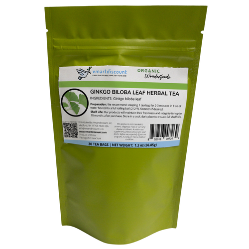Ginkgo Biloba Leaf Herbal Tea, 30 Bags Memory Alertness, Anxiety, All Natural - Picture 6 of 7