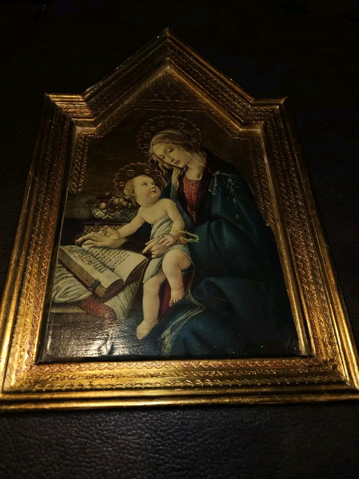 Italian Florentine Mother Mary Madonna and Child (On Oak)