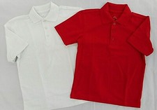 Boys R/K White Uniform/Casual S.S. Polo Shirts Sz S7/8, M10/12 L14/16