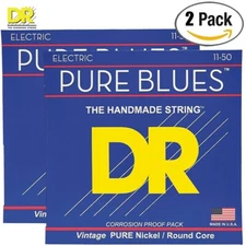 2-PACK DR PHR-11 Pure Blues Pure Nickel Electric Guitar Strings 11-50 Heavy