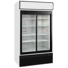 2 SLIDING GLASS DOOR DISPLAY FRIDGE BOTTLE COOLER TEFCOLD NEW  FSC1000S £1299