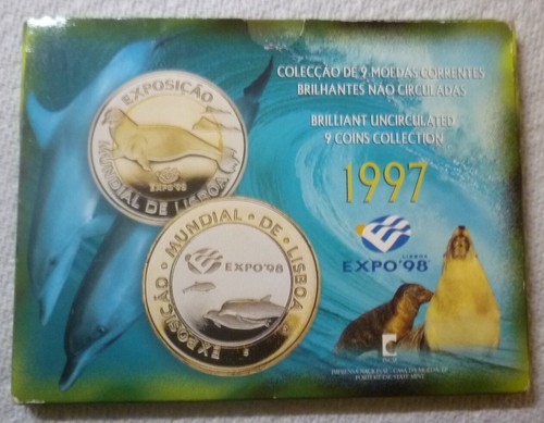 Portugal 1997 - Juego oficial como nuevo (9) con 4 bimetales - Sea Wolf & Dolphin - raro - Imagen 5 de 19