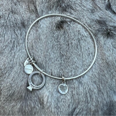 Alex and Ani Rafaelian Silver Swarovski Crystal Ring Just Engaged Ring Bangle