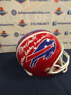 BRUCE SMITH SIGNED FULL SIZE VSR4 REP BILLS HELMET INSC ALL TIME SACKS LEADER