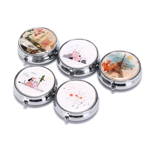 folding pill case metal pill cutter medicine pill box makeup storage contain _co - Picture 1 of 17