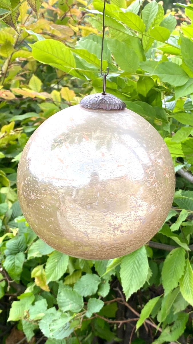 Ancienne Boule De Noël En Verre - XIXème Siècle - Décoration Sapin Vintage