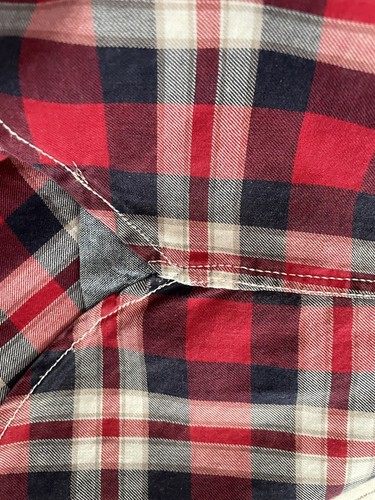 Sun+Stone Men's size 2XL red Dio Plaid Patch Pocket Button Up Shirt - Picture 14 of 19