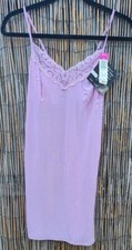 Vintage NWT OLGA Secret Shapers Silky Nightgown Lace Lingerie Purple Sz 36