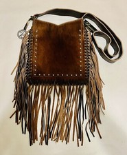 Raviani Western Fringe Crossbody Bag In Brindle Calfskin #13