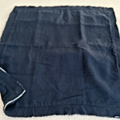 West Elm Dark Navy-Blue Double Flange Edge Euro 26'' Pillow Sham Linen Excellent